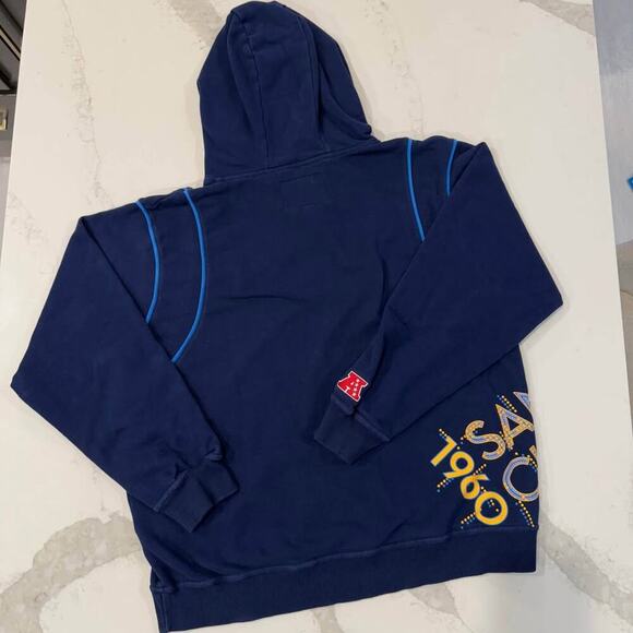 Vintage NFL Pro Line Chargers Hoodie Sweatshirt Blue Mens Size Large Heavyweight - Picture 6 of 8